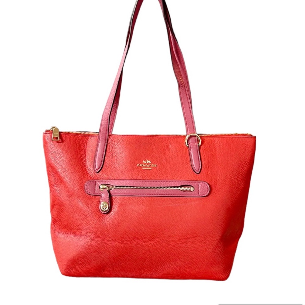 Coach Taylor Leather color block Tote